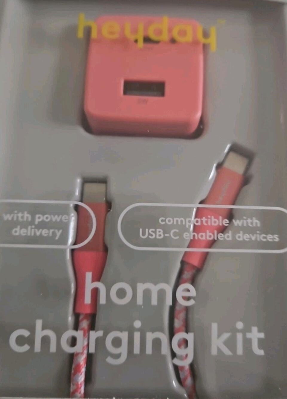 Heyday Home Charging Kit 6' USB-C High Speed Charge Pink, 4 Amp Charger